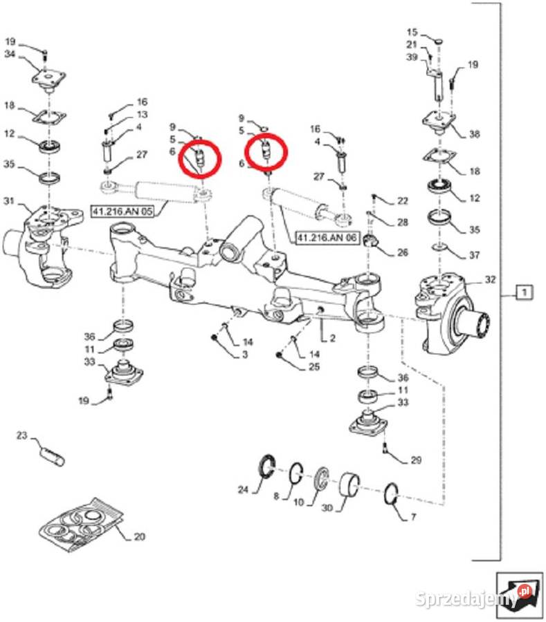 87725296 Sworzeń siłownika skrętu przedniej osi Części zamienne dolnośląskie Jelenia Góra