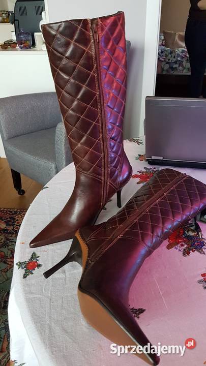 Nowe buty kozaki sprowadzone z Brazylii skóra czarny dolnośląskie Głogów