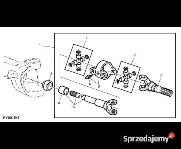 John Deere 7530 Premium Jarzmo przegubu