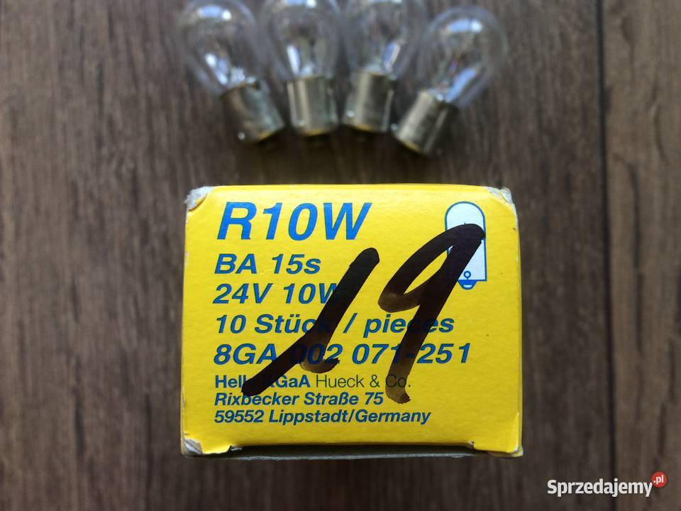 Żarówka R10W Hella 24V 10W żarówka P21W Hejalux ciężarowe dolnośląskie Wrocław