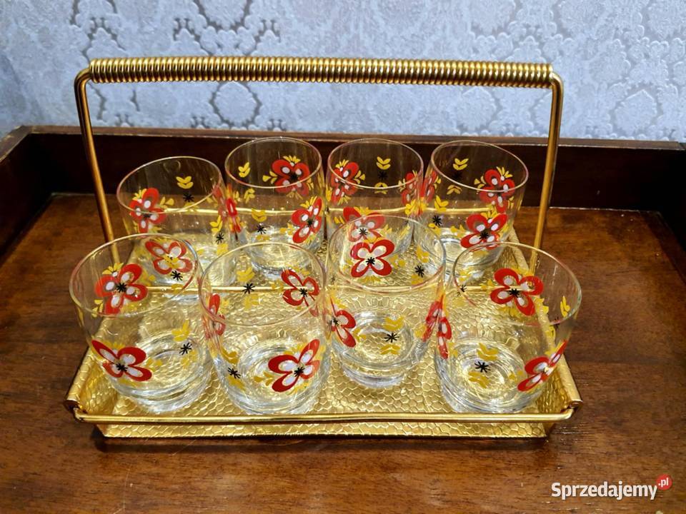 kieliszki DDR lata 50 vintage art deco
