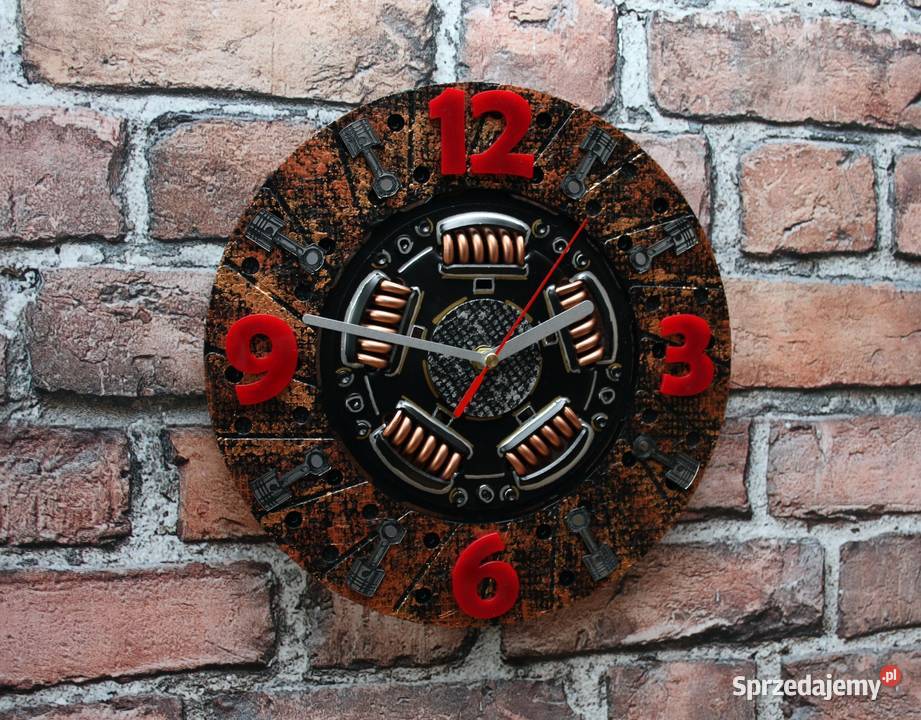 Zegar tarcza sprzęgła scrap metal art 28 patyna ścienny podkarpackie