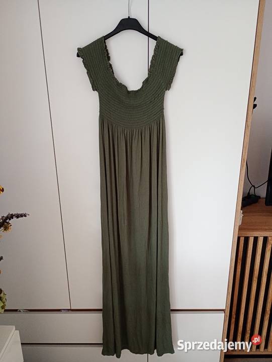 Stylowa Sukienka Boho Khaki maxi długa rozmiar kujawsko-pomorskie