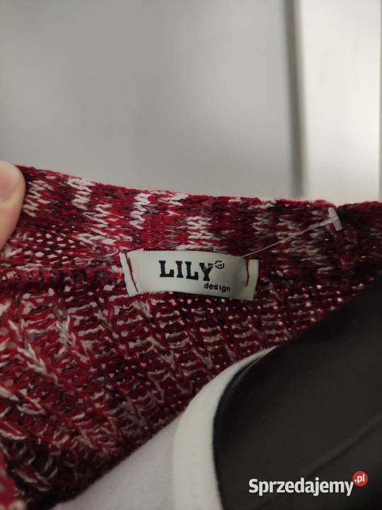 Sweter damski na guzikach kardigan bordowy Poznań