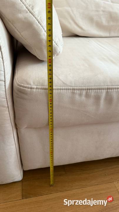 Duża sofa rozkładana z pojemnikiem kremowa Konstancin-Jeziorna sprzedam