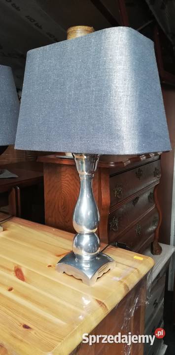 Lampka srebrna glamour nocna stołowa na biurko