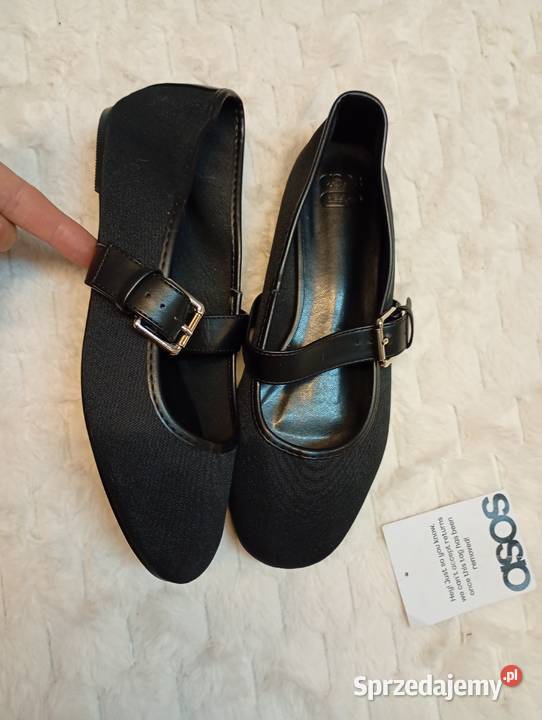 38 ASOS Design Czarne baleriny wieczorowe z małopolskie Kraków
