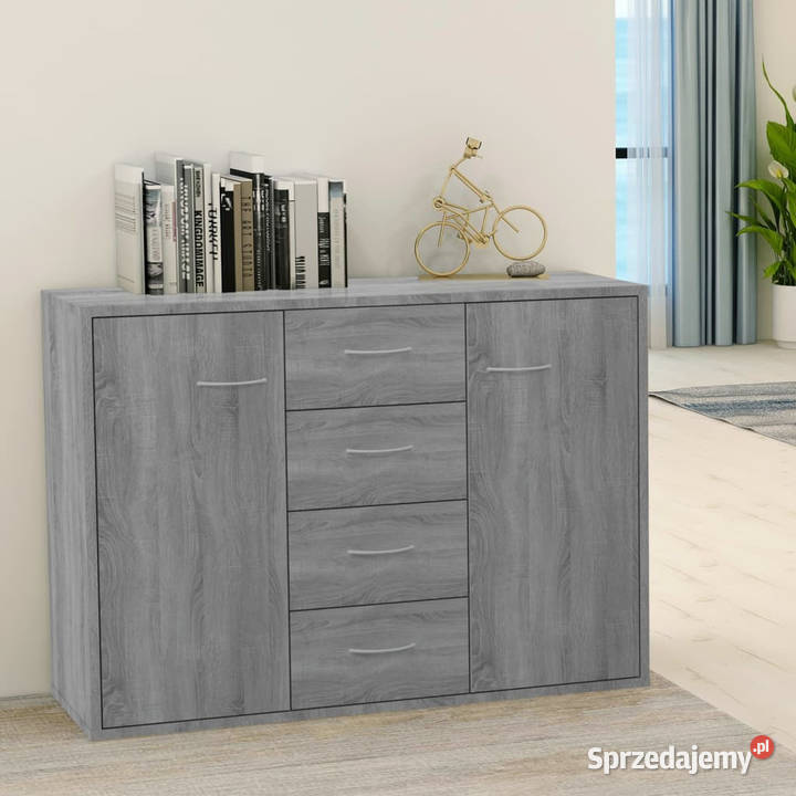 Komoda szary dąb sonoma 88x30x65 materiał Warszawa