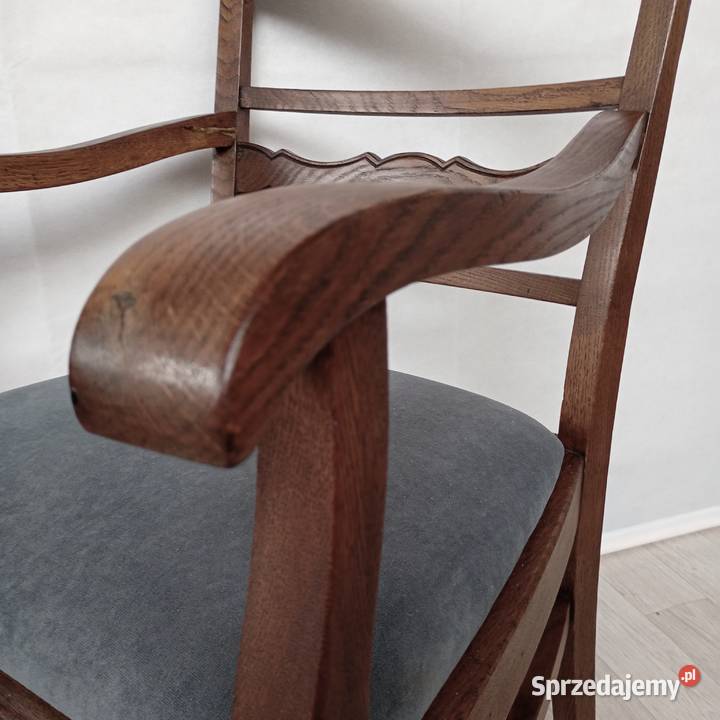 Niemiecki fotel dębowy w stylu secesyjnym Meble Puszczykowo