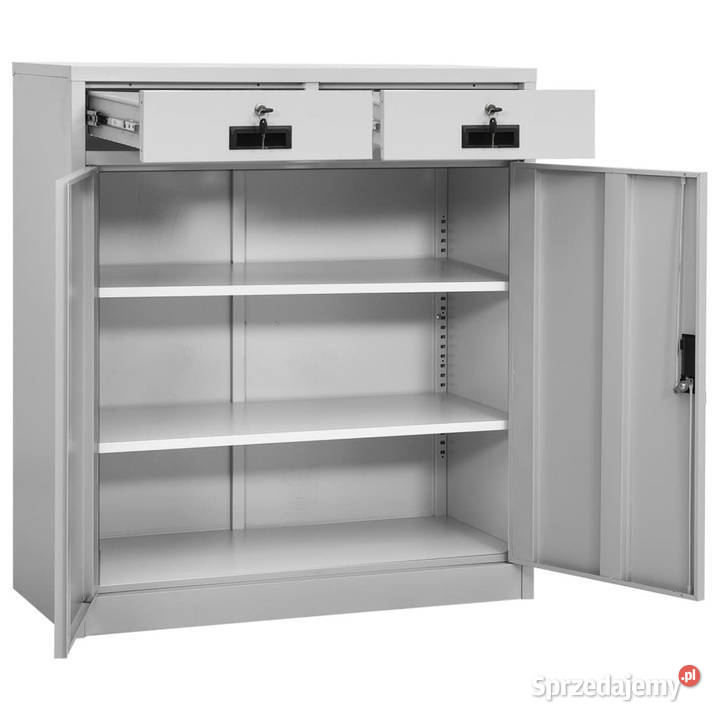 Szafka biurowa jasnoszara 90x40x102 stalowa