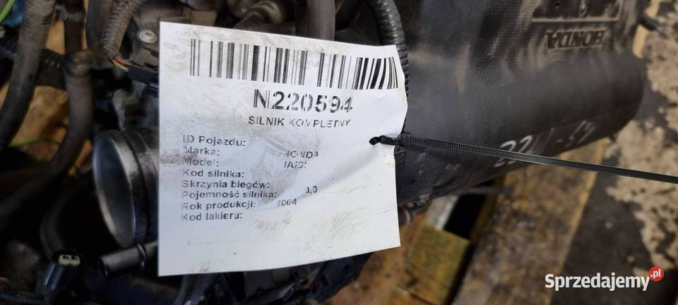 SILNIK SŁUPEK HONDA JAZZ L13A1 13 osobowe Lipno sprzedam