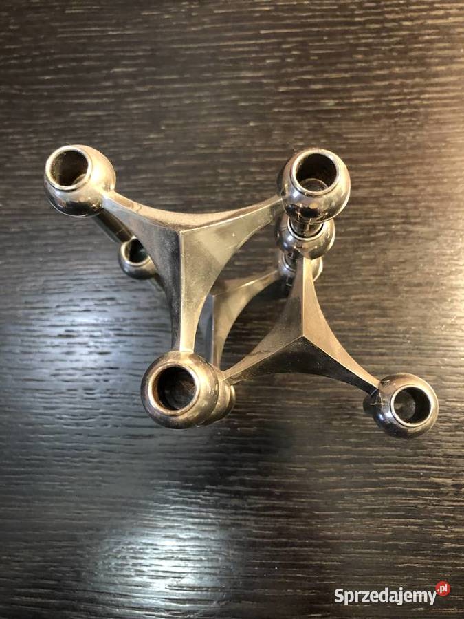 Świecznik chrom Nagel 3 moduły Antyki Warszawa