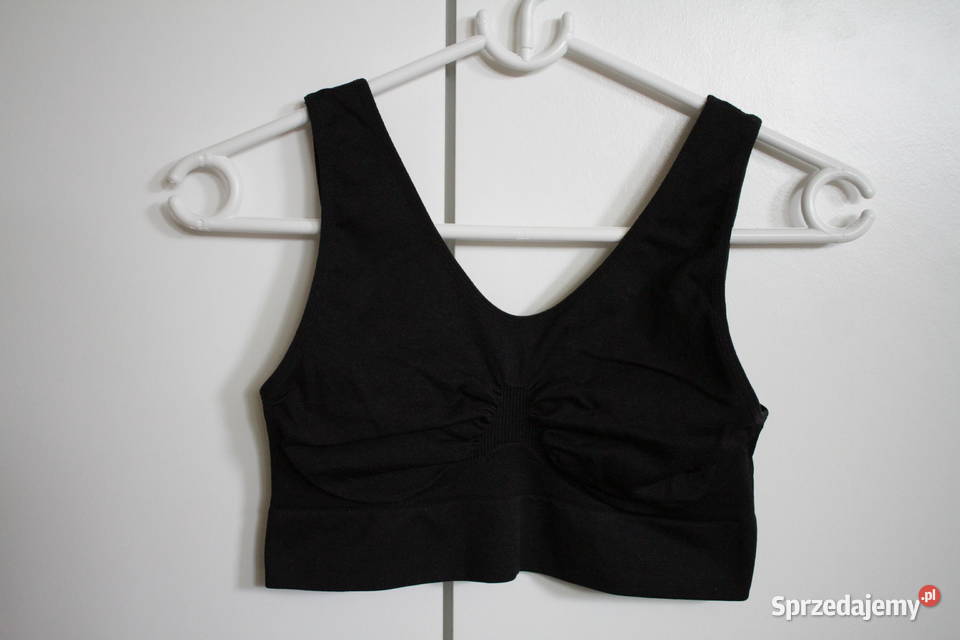 Czarny top stanik sportowy S 36 sport trening