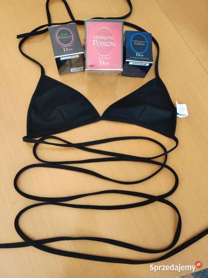 góra bikini czarny wiązany shein icon z Biustonosze
