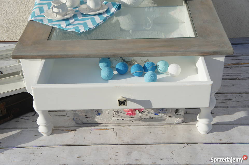 Stolik kawowy toczone nogi shabby chic prowansja Stoły, krzesła, biurka Maszewo