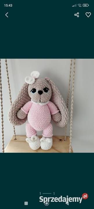 Króliczek przytulanka na szydełku miękka Ruda Śląska