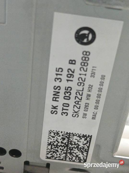 RADIONAWIGACJA 3T0035192B Skoda Superb II