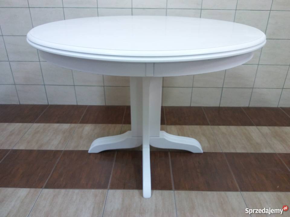 stół okrągly rozkładany biały salon kuchnia  krzesła MEGAMAX