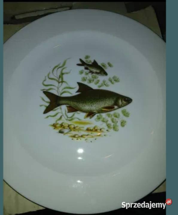 Talerzyki motyw ryb porcelana wunsiedel bawaria