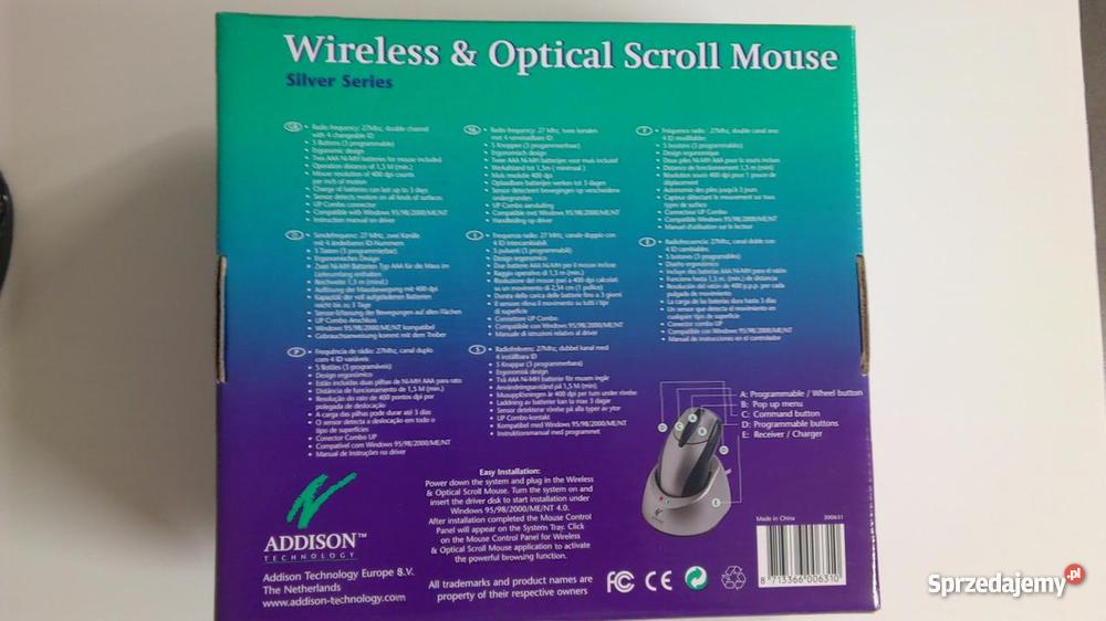 Myszka bezprzewodowa z ładowarką i akumulatorkam Nowa Dęba