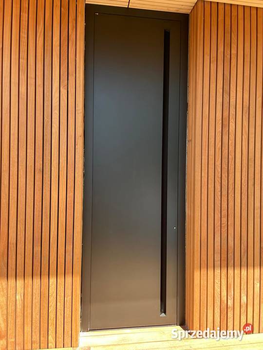 Nowoczesne drzwi aluminiowe wejściowe Schuco małopolskie Nowy Sącz