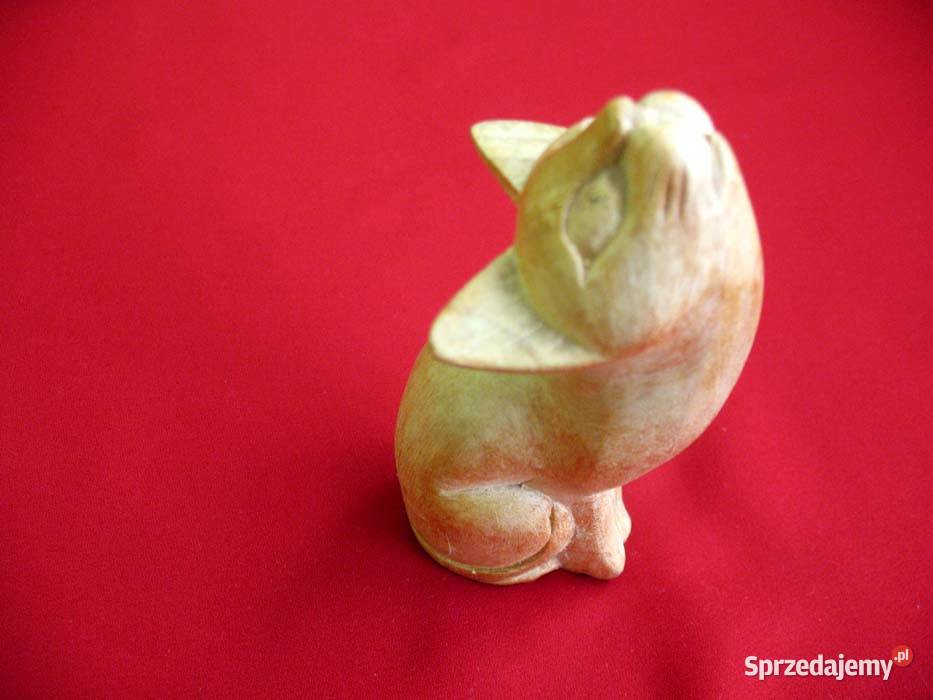 Kot Poważny kotek drewniany figurka z Wiednia mazowieckie