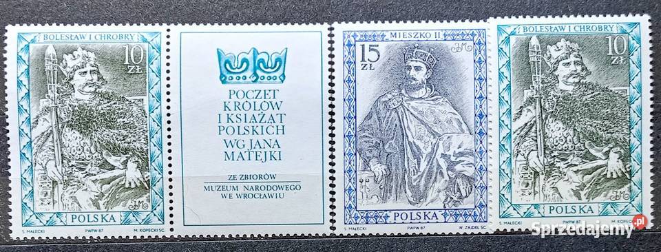 Znaczki polskie niekompletny rocznik 1987 czyste Leźnica Wielka-Osiedle