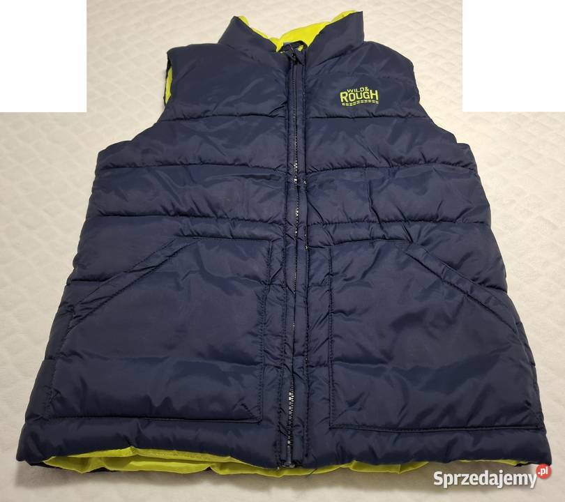 Bezrękawnik kurtka chłopięcy rozpinany granatowy 6 lat+ Czeladź