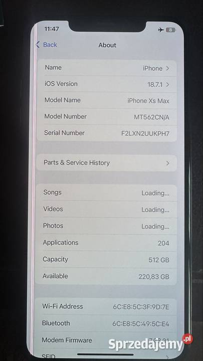 iPhone XS 512 GB LTE sprzedam małopolskie Masłomiąca