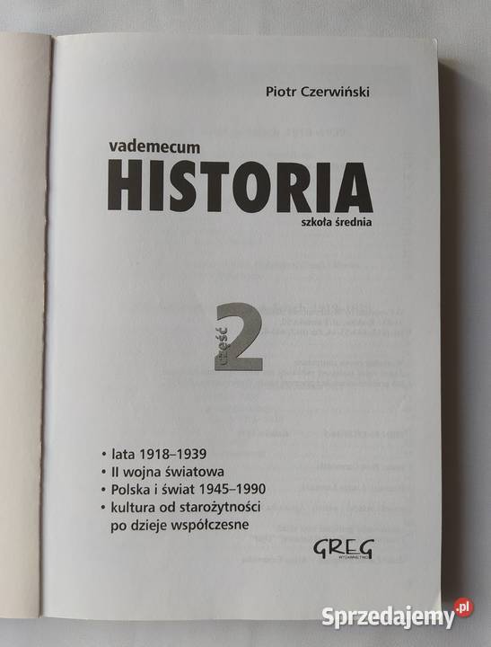 HISTORIA vademecum szkoła średnia część 2 Rok wydania 1999 podlaskie