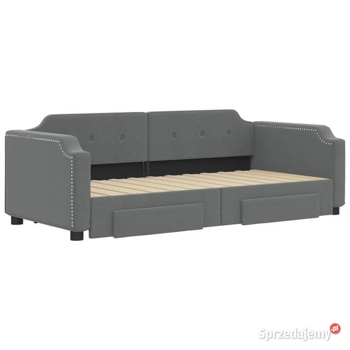 Sofa rozsuwana z szufladami ciemnoszara tkanina Warszawa sprzedam