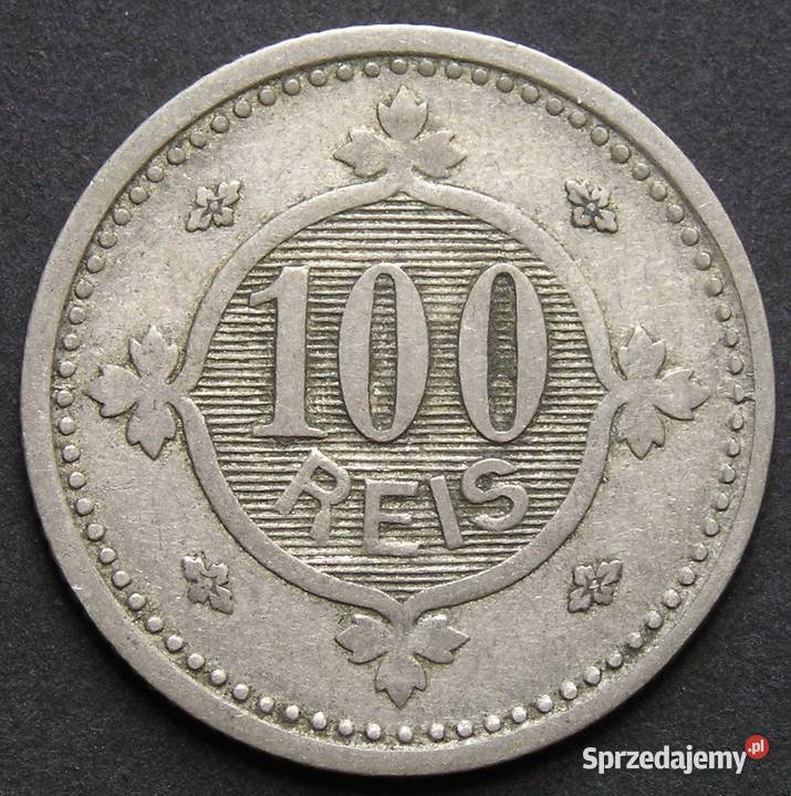Portugalia 100 reis 1900 Łódź