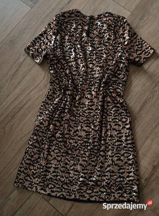 ZARA SUKIENKA Z CEKINAMI 36S ZŁOTA łódzkie Radomsko