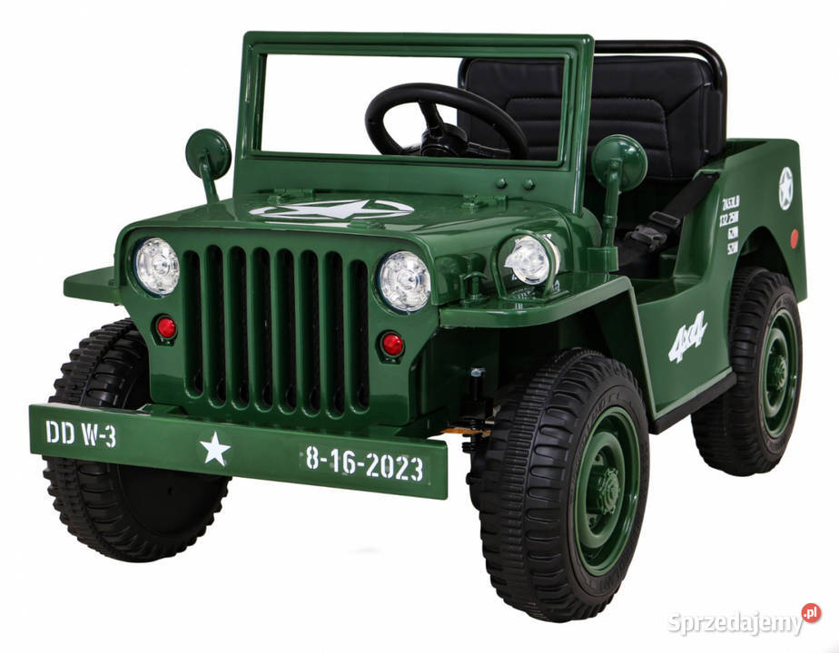 Autko Wojskowe Retro dzieci Zielony Napęd 4x4 Łopuszno