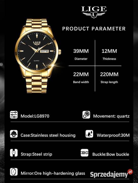 Zegarek męski klasyczny złoty garniturowiec męskie Gorzów Wielkopolski sprzedam