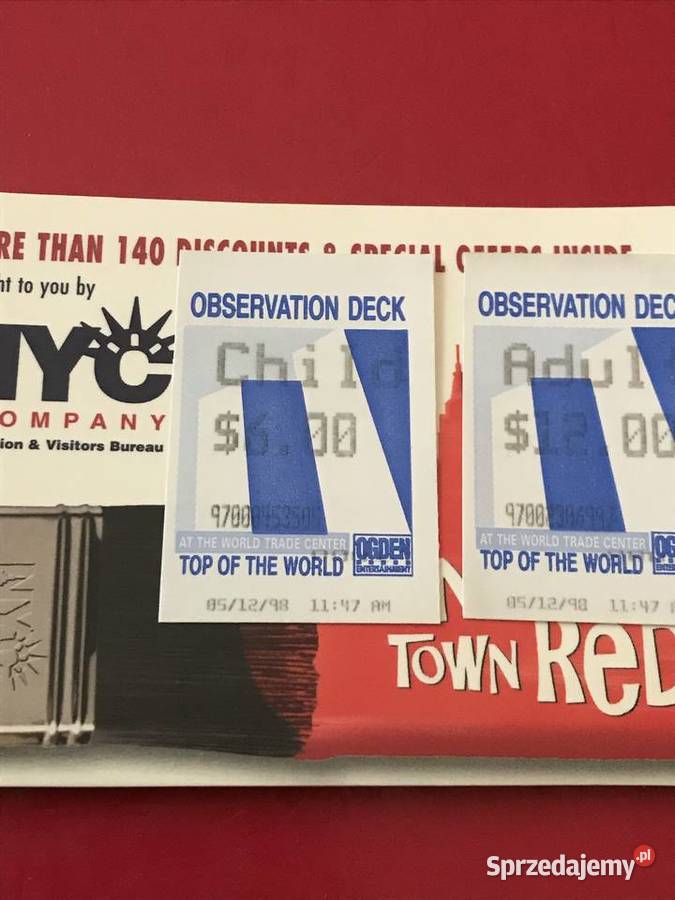 Bilet wstępu na WTCdwa bilety z 1998 Zegrze