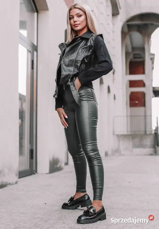 Kamizelka Z Imitacji Skóry Bristol Czarna Nowy Kawęczyn