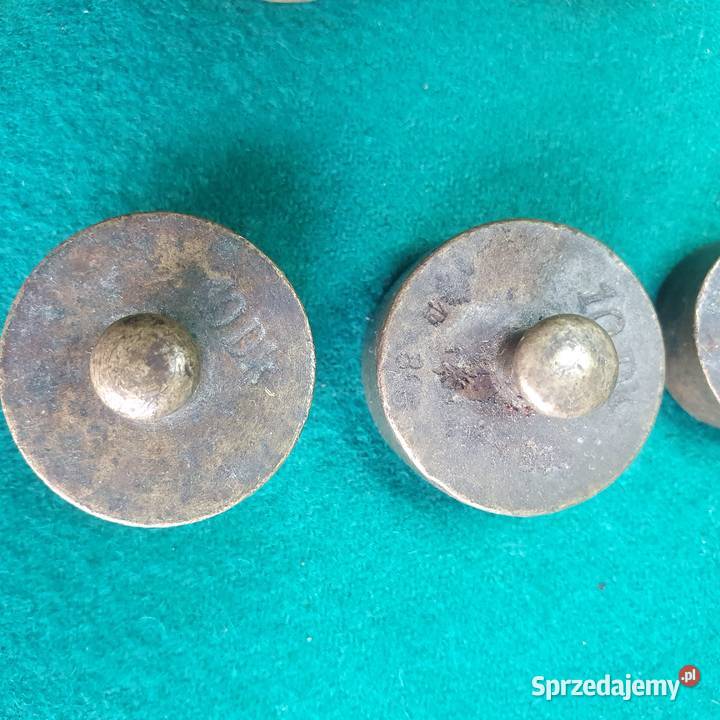 Staresygnowane odważniki handlowe z brązu 13 3 z Wrocław