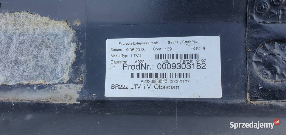 MERCEDES SKLASA W222 LISTWA PROGOWA PRAWA osobowe lubuskie Bieleń