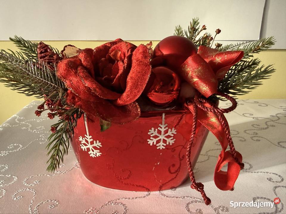 Stroik Bożonarodzeniowy Czerwony z Różami i Czerwionka-Leszczyny