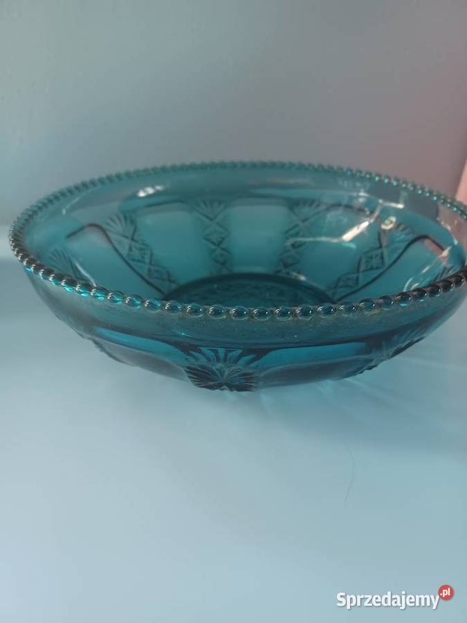 Piękna stara szklana misa Hortensja kolor Łódź sprzedam