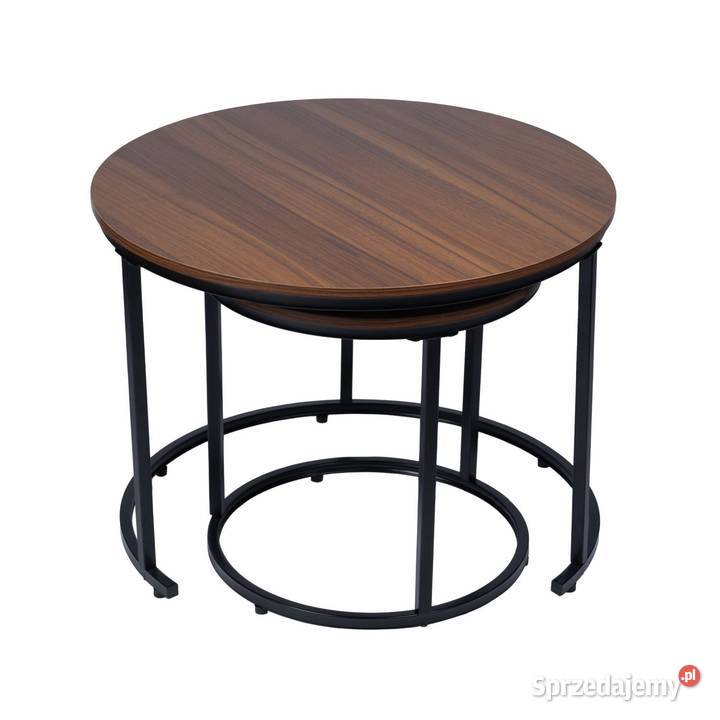 Nowoczesne stoliki kawowe okrągłe zestaw 2w1 Poznań