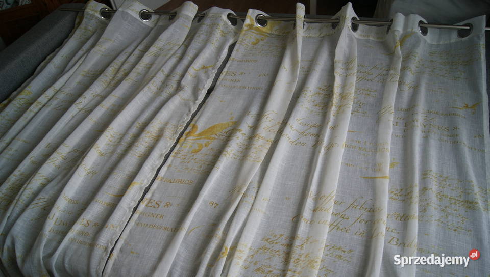 Firany shabby chic napisy przelotki Piękne biały Dobroszyce