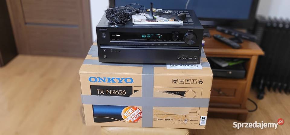 Onkyo TX-NR626 amplituner 7.2 HDMI WiFi BT Spotify zestaw fabryczny