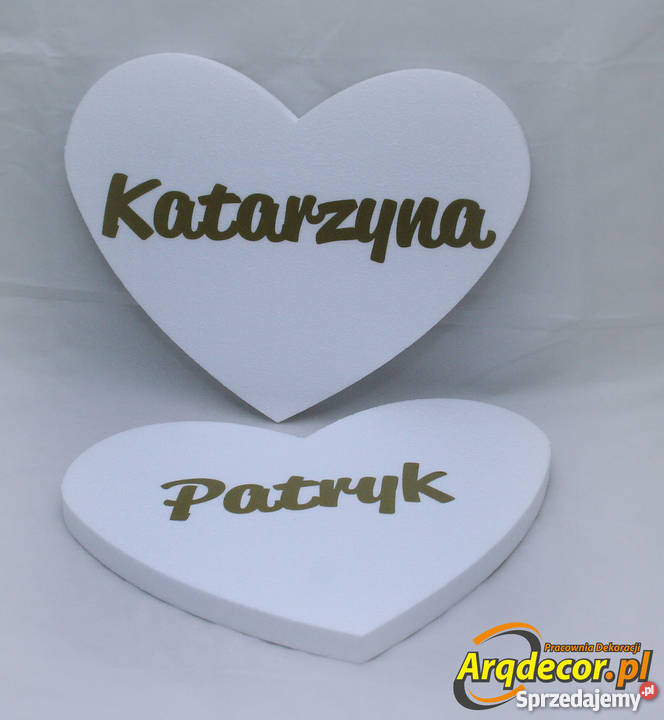 Styropianowe serduszka z imieniem dziecka Dekoracje i ozdoby Dębna
