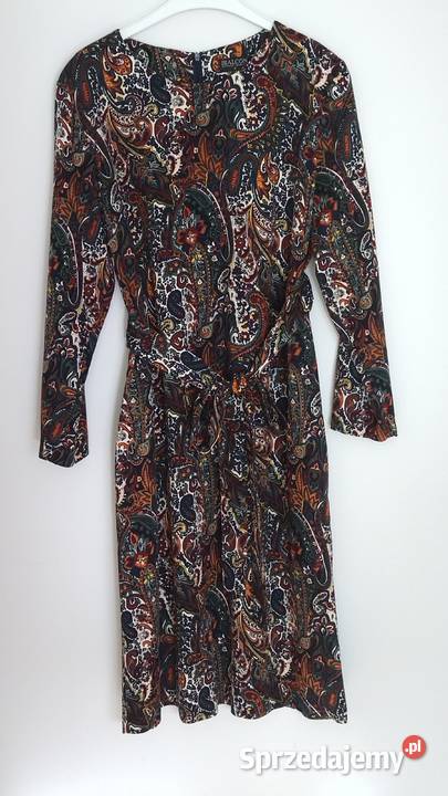 Prosta sukienka wzór paisley Bialcon rozmiar 40 kolorowy zachodniopomorskie Szczecin sprzedam
