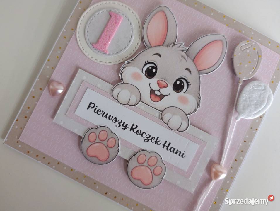 Personalizowana kartka urodzinowa roczek ręcznie