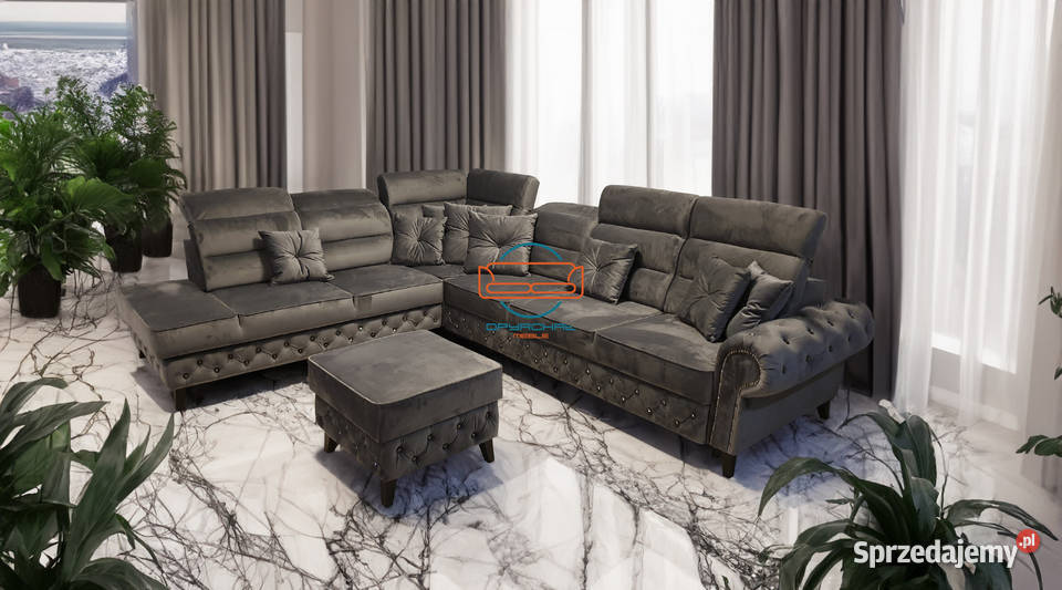 Wygodny narożnik regulowane zagłówki glamour 4P Narożniki Tarczyn