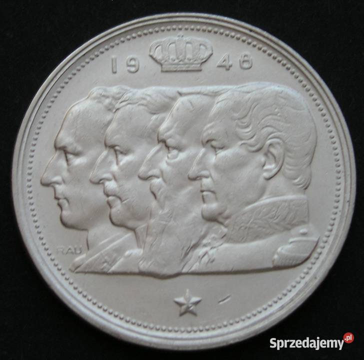 BELGIA 100 FRANKÓW 1948 CZTERECH KRÓLI SREBRO Łódź