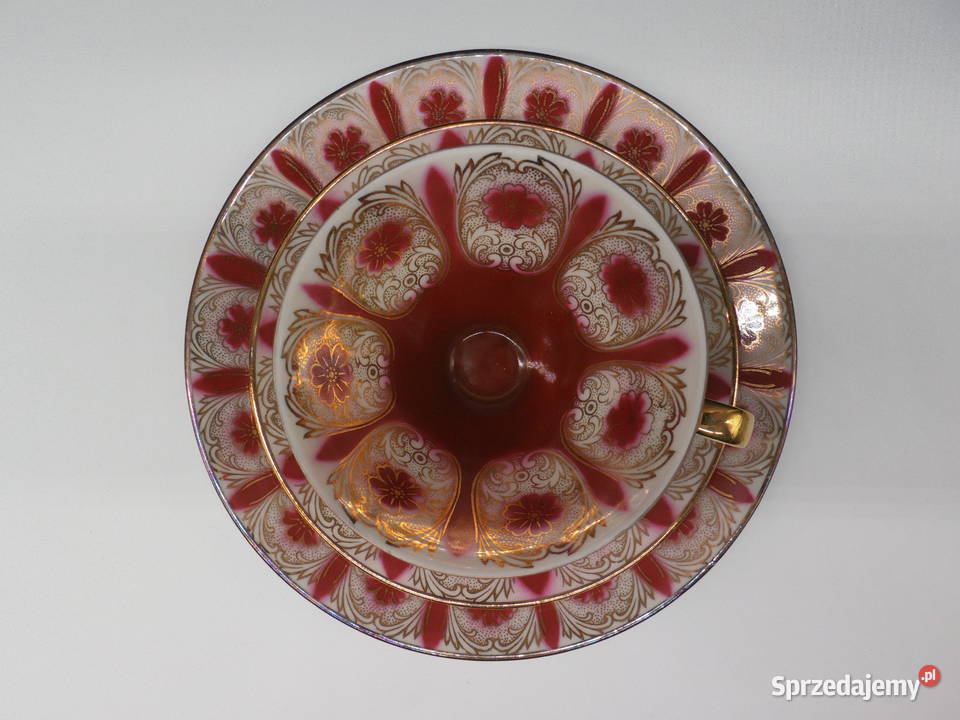 Eleganckie Trio Śniadaniowe Bawarska Porcelana Raszków